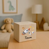 Spardose Weltall, Rakete, Astronaut, Jungen Geschenk, Kindergeschenk Junge, Kindergeburtstag Junge von BaerenfreundeDE