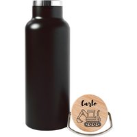 Trinkflasche Personalisiert, Thermosflasche Bagger, Edelstahl, Isolierflasche, Wasserflasche von BaerenfreundeDE