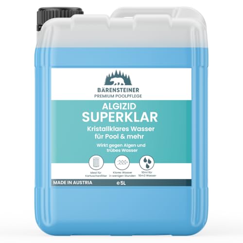 Bärensteiner Algizid 2x5L | Algenvernichter & Flockungsmittel für Pool & Whirlpool | Winterfest & Langzeitwirkung | Chlorfrei gegen Algen | Kinder - Planschbecken geeignet 10l von Bärensteiner