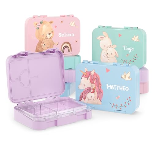 Bärenwerke OM MB 2115 Personalisierte Kinder Brotdose mit Name - Lunchbox mit Fächern und Unterteilung - Geschenkidee Bärenwerke OM MB 2115 Personalisierte Kinder Brotdose mit Name - Lunchbox mit Fächern und Unterteilung - Geschenkidee von Bärenwerke