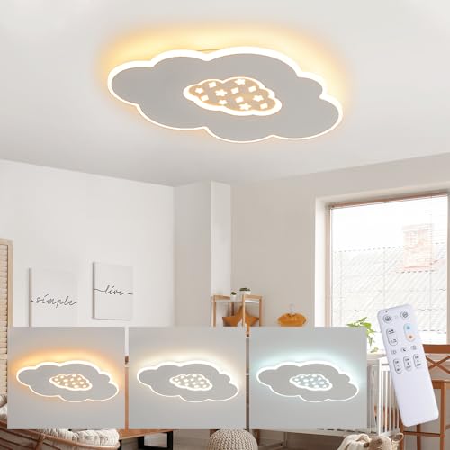 Baerolc LED Deckenleuchte Kinderzimmer, 40CM Wolkenlampe LED Deckenlampe dimmbar mit Fernbedienung 3000K-6000K 24W Kinderlampe Deckenleuchte für Kinderzimmer | Babyzimmer | Schlafzimmer | Wohnzimmer von Baerolc