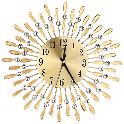 Baeroprki 15 3D Große Wanduhr Glänzend Strass Sonne Stil Moderne Wohnzimmer Dekoration (Golden) von Baeroprki