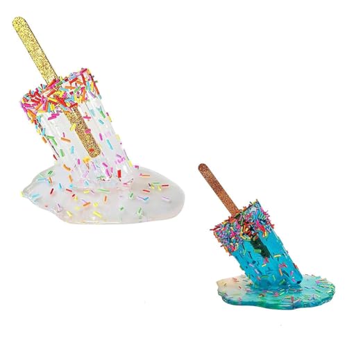 Baeroprki 2 StüCk EIS Am Stiel-Dekoration, Schmelzende EIS Am Stiel-Ornamente, Eiscreme-Statuen, Sommerlich Coole EIS Am Stiel-Heimdekoration-B von Baeroprki