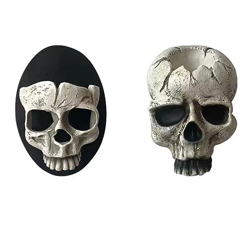 Baeroprki 2 Stück Skelett-Kerzenhalter, Gruselige Teelichttasse, Gothic-Dekoration für Halloween, Weihnachten von Baeroprki