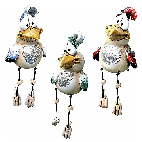 Baeroprki 3 Stück Lustige Hühnerzaun-Dekorationsstatuen, Lustiger, Wasserdichter Hühnerpflanzer Als Geschenk für Kinder und Auch für die Terrasse Geeignet von Baeroprki