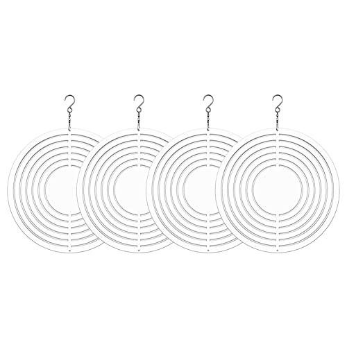Baeroprki 4 Stück Sublimations-Rohlinge, 3D-Runde Windskulptur, Kinetische Spinner, Weiß für, Garten, Innendekorationen von Baeroprki