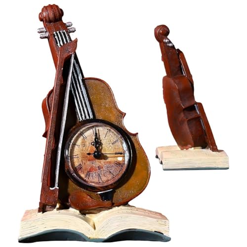 Baeroprki ÄSthetische Digitaluhr Miniatur-Geigendekoration, Vintage-Geigenmodell, Tischuhren für Schreibtischdekoration, BastelgrüN Baeroprki ÄSthetische Digitaluhr Miniatur-Geigendekoration, Vintage-Geigenmodell, Tischuhren für Schreibtischdekoration, BastelgrüN von Baeroprki