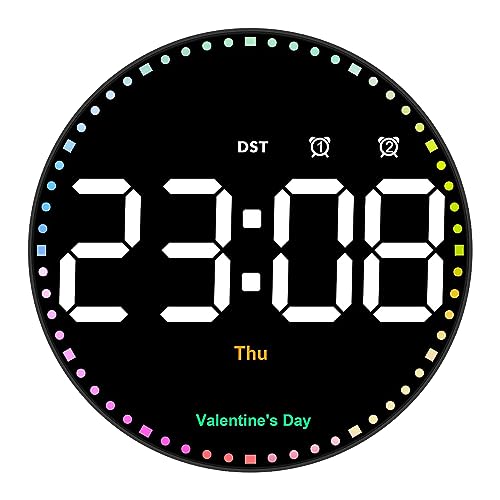 Baeroprki Digitale Wanduhr mit Buntem Licht, Geeignet für Wohnzimmer, Büro, Fitnessstudio Baeroprki Digitale Wanduhr mit Buntem Licht, Geeignet für Wohnzimmer, Büro, Fitnessstudio von Baeroprki