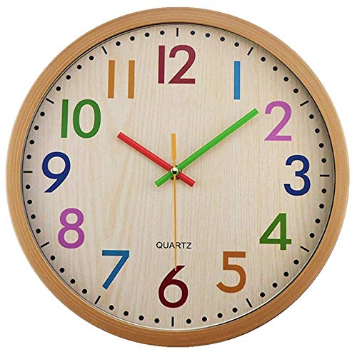 Baeroprki Stille Nicht Tickende Kinder Wand Uhr, Batterie Betriebene Dekorative Uhr für Kinder Krippen Raum Schlafzimmer Schul Klassen Baeroprki Stille Nicht Tickende Kinder Wand Uhr, Batterie Betriebene Dekorative Uhr für Kinder Krippen Raum Schlafzimmer Schul Klassen von Baeroprki