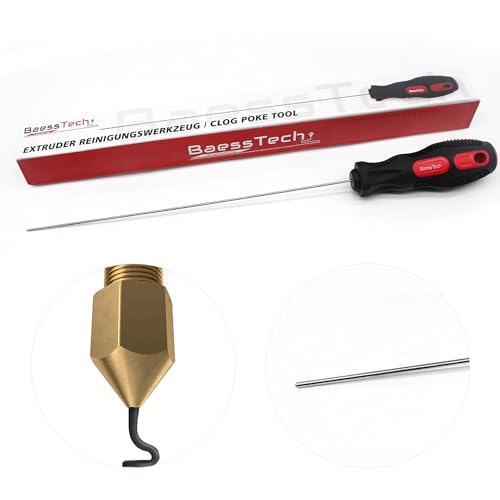 BaessTech 3D Druck Reinigungsnadel – Clog Poke Tool für 3D Drucker Düse 1,75 mm – Entfernt Filament Verstopfung – 210 mm Reinigungsnadel für Hotend & Nozzle – Werkzeug 3D Druck Zubehör von BaessTech
