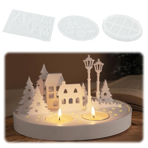 Silikonformen Gießformen - Silikonform Haus mit Sockel, Ostern Gießformen Silikon Häuser Silikonform Baum Haus Kerzenhalter Silikonformen Gießformen - Silikonform Haus mit Sockel, Ostern Gießformen Silikon Häuser Silikonform Baum Haus Kerzenhalter von Bafeil