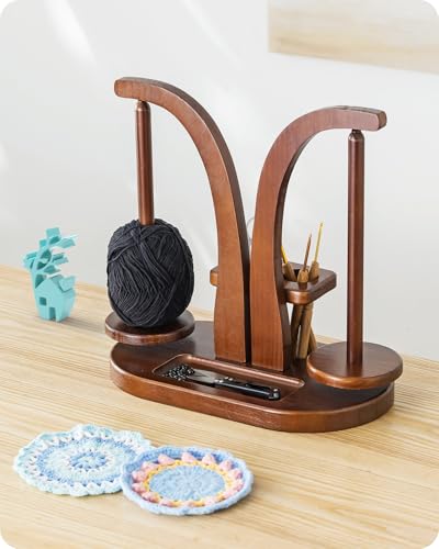 Baffect Wollabwickler Magnetisch, Wollhalter Holz mit Strickzubehör Organizer, Doppel Garnballhalter Ständer für Häkelliebhaber Baffect Wollabwickler Magnetisch, Wollhalter Holz mit Strickzubehör Organizer, Doppel Garnballhalter Ständer für Häkelliebhaber von Baffect