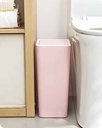 Baffect Poussez Top Deckel Mülleimer Abfalleimer Abfalleimer für Küche Badezimmer 8 l (Rosa) von Baffect