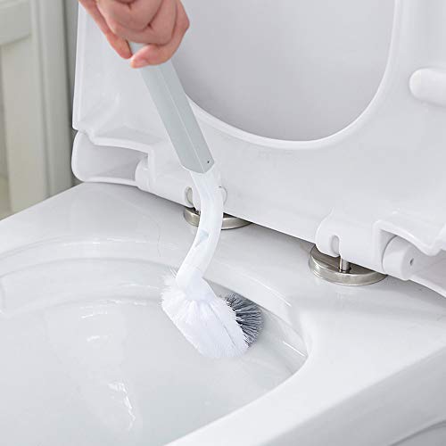 Baffect Tragbare Toilettenbürste Ersatz, Kunststoff-Toilettenbürste Badreinigung Toilettenbürste WC Ersatzbürste Gebogene Toilettenbürste von Baffect