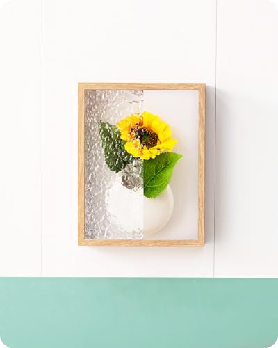 Baffect Wandvase Mit Acryl Ripple Bilderrahmen, Deko Vase Klein FüR Blumen/Eine Rose, Keramik Blumen Vase FüR Wohn Deko,Aesthetic Vasen Sieht Aus Wie GemäLde(Weiß,1 STK.) von Baffect
