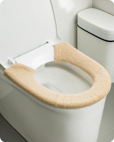 Baffect WC-Sitz Cover Dicker Kissen Pads antibakteriell Luxus Toiletten Warm WC Sitzbezüge Warm WC-Sitz Matte Super Warm Universal, beige von Baffect