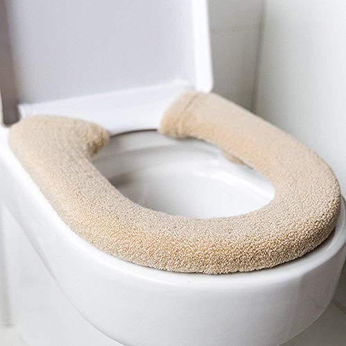 Baffect WC-Sitz Cover Dicker Kissen Pads antibakteriell Luxus Toiletten Warm WC Sitzbezüge Warm WC-Sitz Matte Super Warm Universal, beige von Baffect