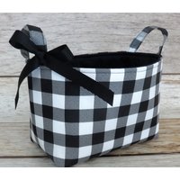 Schwarz Weiß Buffalo Karos Karo Karierter Stoff - Organizer Korb Babyzimmer Dekor Schwarz Weiß Buffalo Karos Karo Karierter Stoff - Organizer Korb Babyzimmer Dekor von BaffinBags