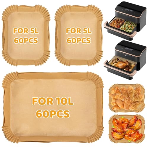 180 Stück Backpapier für Heißluftfritteuse Cosori 10l, Airfryer Backpapier für Cosori Twinfry 10L, Heißluftfritteuse Backpapier Air Fryer Baking Paper für Cosori Heißluftfritteuse 10l Zubehör von Bafiwu