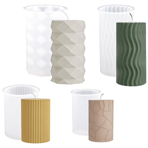 4 Stück Kerzenform Silikon, Kerzenformen Zum Gießen Set, DIY Kerzen Formen Gießform für Weihnachten von Bafiwu
