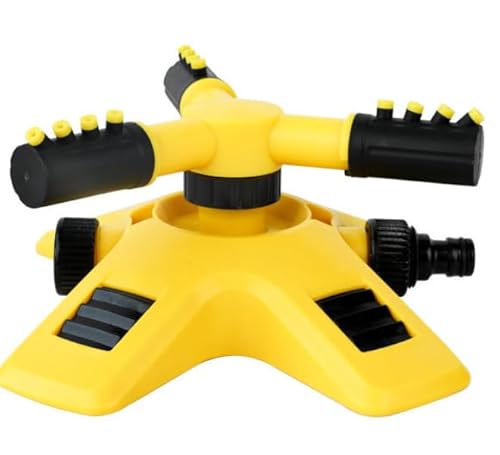 Rasensprenger, Gardene Rasensprenger, Sprinkler Gardene für Gleichmäßige Bewässerung, Neu Gelb Rasensprengers Große Flächen, 360° Drehbare Präzisions Düsenköpfe (1 Stück) von Bafiwu