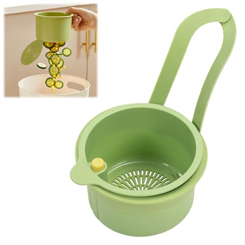Sieb für SpüLbecken, Spülbecken Sieb Mit Druckknopf Zum AufhäNgen, Ohne Sich Die HäNde Schmutzig Zu Machen, Abnehmbares Silikon Spülbeckensieb, Zum Waschen/Organisieren In Der KüChe (Grün) von Bafiwu