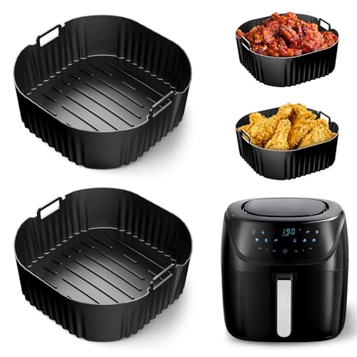 Silikonform HeißLuftfritteuse Zubehör für Russell Hobbs Heißluftfritteuse XXL, 2 Airfryer Silikonform für Russel Hobbs Heißluftfritteuse 8L, Air Fryer Silikon Einsatz für Russell Hobbs Airfryer von Bafiwu