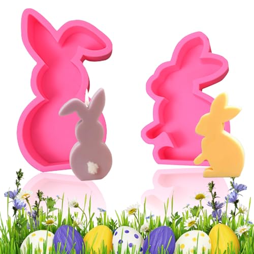 Silikonform Ostern, 2 Stück Silikonformen Gießformen Ostern, DIY Kaninchen kerzen silikonformen Gießform Silikonform Hase Giessform Silikon Gießformen Silikon für Osterdeko von Bafiwu