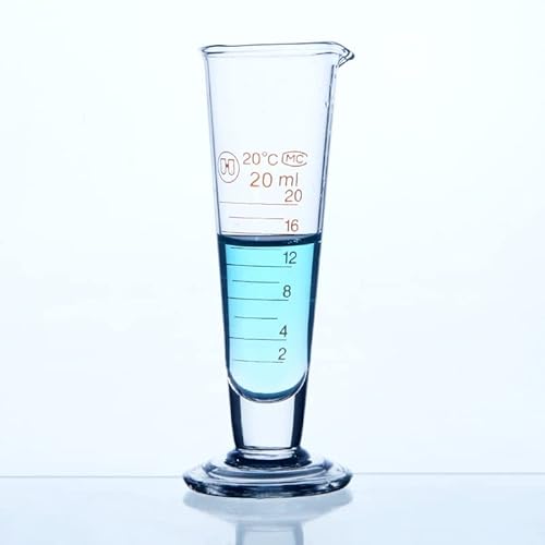 Bafnsiji Glas Graduierte Tassen, Labor Graduierte Messbecher mit Ausguss, Professionelle Labor Glas Messbecher Messbecher, Hitzebeständige breite Mund Glas Konische Becher,20ml von Bafnsiji