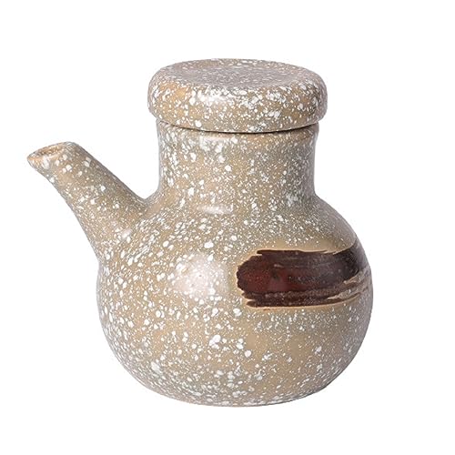 Bafnsiji Olivenöl Flasche, Keramik Öl Spender, Keramik Shoyu Sojasauce Spender, Mini Keramik Tischplatte Olivenöl Spender Flasche, 280ML,E von Bafnsiji