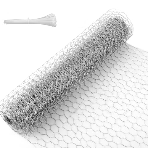 Drahtgeflecht 7 m - 40 cm hoch - Maschendrahtzaun aus Drahtgitter feinmaschig - Gitter mit 25 mm Maschenweite - verzinkter Eisendraht - ideal für Kleintiergehege und Gartenzaun von Bafumiu