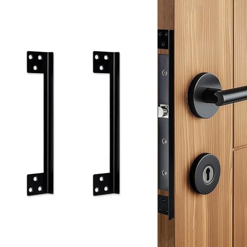 Bagentry 2 Packungen L-förmige Edelstahl-Türriegelschutzplatte, Abdeckung zum Blockieren des Zugangs zum Türschloss, Türschild für Außentür, Außenriegel, geeignet für Haushalte und Unternehmen (17,8 von Bagentry