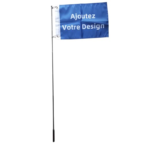 Individuelle Flagge, personalisierbar, mit Hand-Fahnenmast, Teleskopstange aus Edelstahl mit Schnapp-Clips (Flagge mit 1,2 m Fahnenmast) von Bagetu