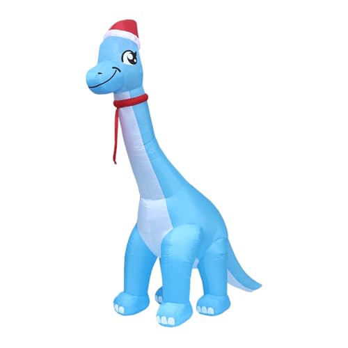 Aufblasbare Weihnachtsdekorationen | Riesen Beleuchteter Dinosaurier Partyzubehör - Outdoor Weihnachts-Aufblasfiguren Mit Weihnachtsmannmütze | Für Halloween Festtage Garten Terrasse Weg Eingangstür S von Bagiaope