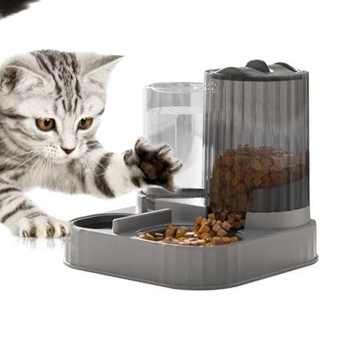Automatischer Futterautomat | 2 In 1 Haustiernapf,Automatischer Tiernapf Mit Wassernapf - Für Welpe Katze Kleintier Innenbereich Außenbereich Zuhause Wohnung Balkon von Bagiaope