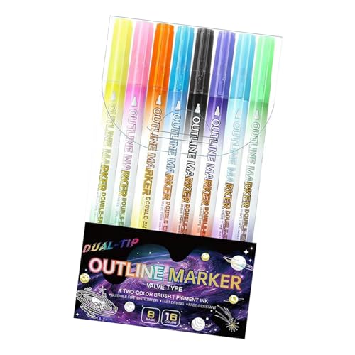 Bagiaope Doppelte Outline Marker - 8 Stück Glitzer Zeichenstifte | Doppelseitige Zeichenmarker Für Erwachsene Kinder Kalender Planung Dokumente Markieren Grußkarten Geburtstagskarten Bagiaope Doppelte Outline Marker - 8 Stück Glitzer Zeichenstifte | Doppelseitige Zeichenmarker Für Erwachsene Kinder Kalender Planung Dokumente Markieren Grußkarten Geburtstagskarten von Bagiaope
