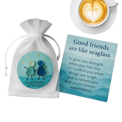 Freundschaft Meer Glas Ornament - Meerglas Kunst Freundschafts Tasche Erinnerungsstücke Mit Karte - Freund Ermutigung Andenken Für Mädchen Jugendliche Männer Frauen Paare Familie,Geschenk für Teenager Freundschaft Meer Glas Ornament - Meerglas Kunst Freundschafts Tasche Erinnerungsstücke Mit Karte - Freund Ermutigung Andenken Für Mädchen Jugendliche Männer Frauen Paare Familie,Geschenk für Teenager von Bagiaope