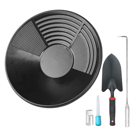 Goldwaschpfanne Set | 35cm Kunststoff Goldpfanne für Goldwaschen Goldsucher | Goldwaschrinne Komplettset | Gold Waschanlage Für Bergbau Wanne Manuelle Goldwaschanlage Ausgräbt Goldwaschpfanne Set | 35cm Kunststoff Goldpfanne für Goldwaschen Goldsucher | Goldwaschrinne Komplettset | Gold Waschanlage Für Bergbau Wanne Manuelle Goldwaschanlage Ausgräbt von Bagiaope