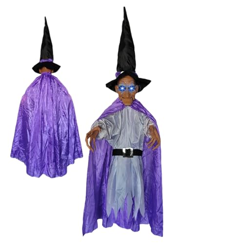 Hexen Deko - Halloween Deko Für Party Bar Geister Hexe,Grusel Figurinen Mit Unheimlichen Geräuschen Für Tür Haus Wand Garten Herbst Innen Außen Weihnachten Hexen Deko - Halloween Deko Für Party Bar Geister Hexe,Grusel Figurinen Mit Unheimlichen Geräuschen Für Tür Haus Wand Garten Herbst Innen Außen Weihnachten von Bagiaope