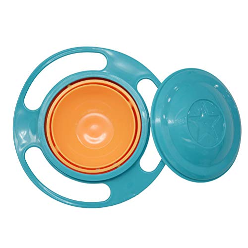 Baby Universal Gyro Bowl, Gyro Bowl Niedliche Baby-Rotationsschüssel 360° Drehbare Auslaufsichere Schüssel Gyroskopische Schüssel mit Deckel (403) von Bagima