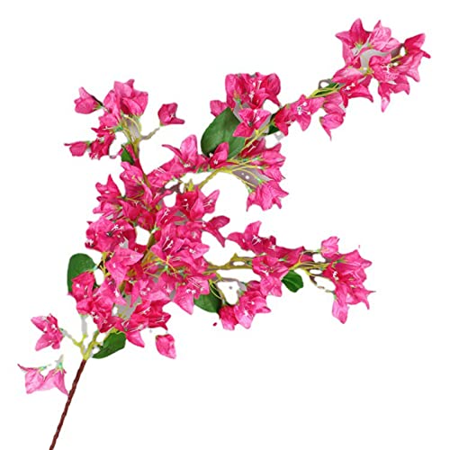 Bagima 120 cm Künstliche Bougainvillea-Zweige aus Künstlicher Rose, Rote Bougainvillea mit Eisendrahtstielen für Hochzeitsdekoration von Bagima