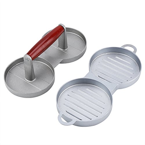 Hamburgerpresse Patty Maker Hamburgerpresse Patty Maker 6 Zoll 30 × 13 × 10 Aluminiumlegierung Antihaft-Doppel-Burger-Pressform Hamburger Fleisch Rindfleisch Küchengeräte von Bagima