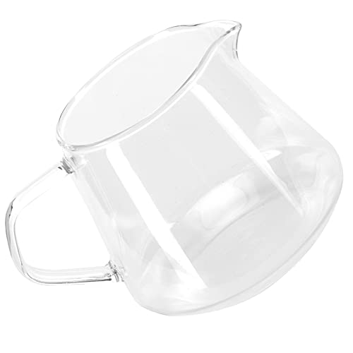 Transparente Tasse Kaffee-Sharing-Tasse aus Borosilikatglas mit Anti-Verbrühungsschutz Zum Trinken von Teeteilen, Doppeltüllen, Milchbecher, Klares Glas (400 ml) von Bagima