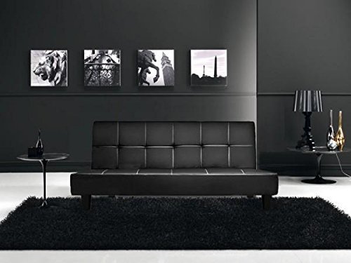Bagno Italia Relax Schlafsofa zurückklappbar 180x97x36 aus Kunstleder schwarz 3 Sitzplazt mit Kippstabil System von Bagno Italia