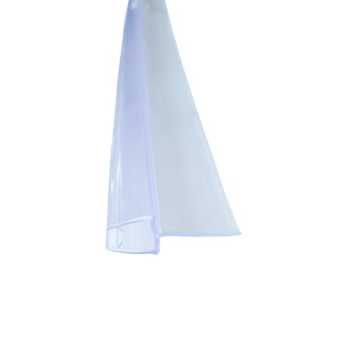 Duschdichtung Schleiflippendichtung Transparent 100cm, für 6mm Glasstärke Wasserabweisprofil für Türdichtung unten, Duschlippe aus PVC von Bagnoxx