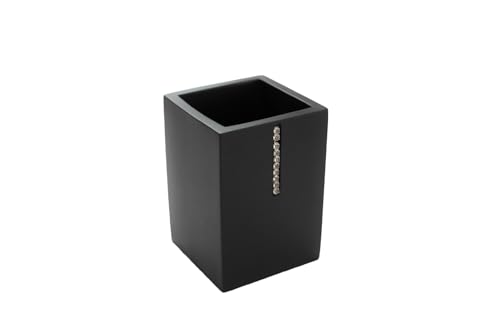 Bagnoxx Zahnputzbecher Schwarz Schwarz 7 x 7 x 10cm Zahnbürstenbehälter, Aufbewahrung für Zahnpasta von Bagnoxx