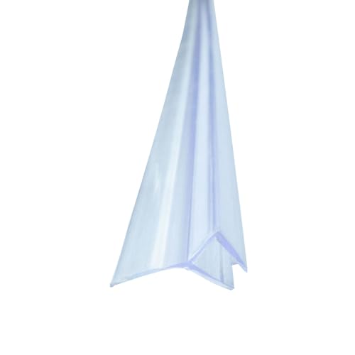 Duschdichtung Anschlagdichtung 135 Grad Transparent für Glassstärke 6mm einseitige Duschtür Öffnung, Duschlippe aus PVC, Abdichtung Dusche von Bagnoxx