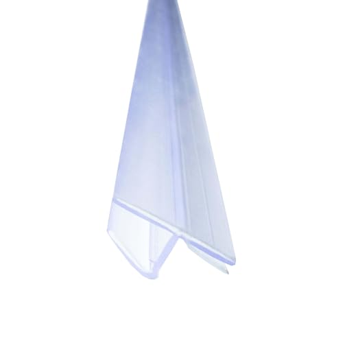 Duschdichtung Anschlagdichtung 180 Grad Transparent für 6mm Glasstärke einseitige Duschtür Öffnung, Duschlippe aus PVC, Abdichtung Dusche von Bagnoxx