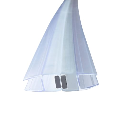 Bagnoxx Duschdichtung 200cm Magnetdichtung für Duschtüren 180 Grad Transparent 8mm Glasstärke, Schiebetür oder Pendeltür im 180 Grad Schließwinkel, PVC Duschlippe von Bagnoxx
