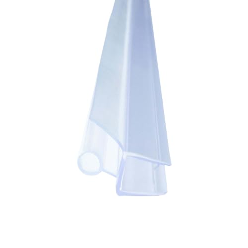 Duschdichtung Schleiflippendichtung Transparent für 6mm Glasstärke Wasserabweisprofil für Türdichtung unten, Duschlippe aus PVC von Bagnoxx